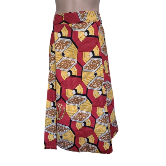 African print wrap skirt - Picture 2 of 5